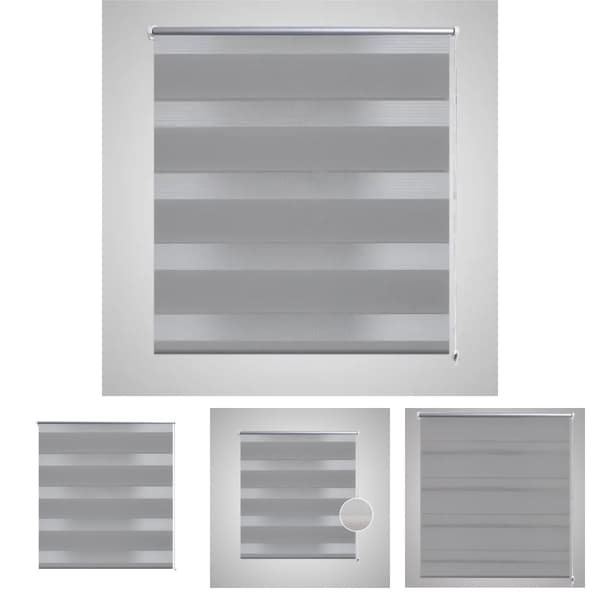Zebra rullakaihdin 90 x 150 cm harmaa -  Sälekaihtimet & rullaverhot