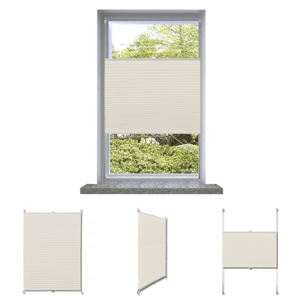 Plisseret blind 70x125 cm creme -  Rullegardiner