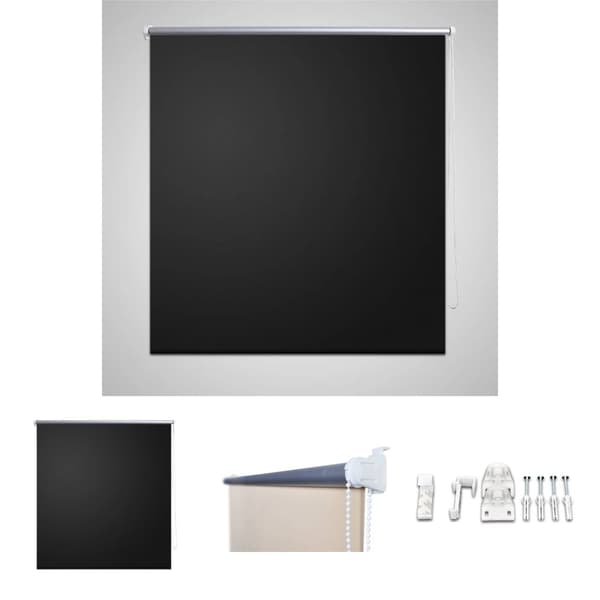 Mørklægningsrullegardin 120 x 175 cm sort - Rullegardiner
