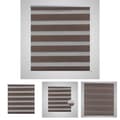 Miniatyrbillede 1 af 7: Rullegardin i zebradesign 80 x 150 cm kaffefarvet -  Rullegardiner