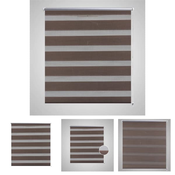 Zebra rullakaihdin 60 x 120 cm kahvinruskea - Sälekaihtimet & rullaverhot