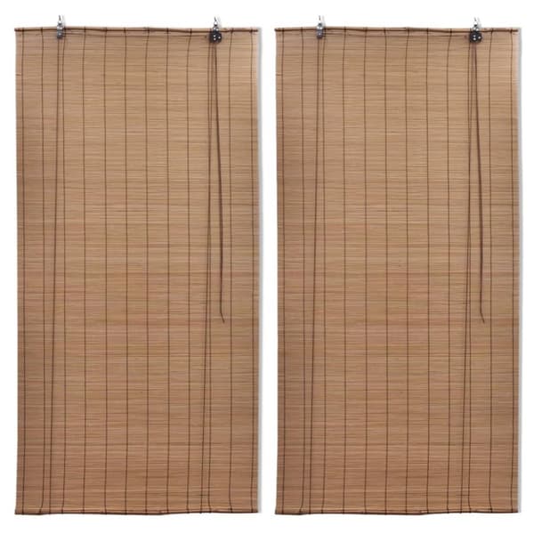 The Living Store Rullgardin bambu 2 st 100 x 160 cm brun -  Rullgardiner & persienner