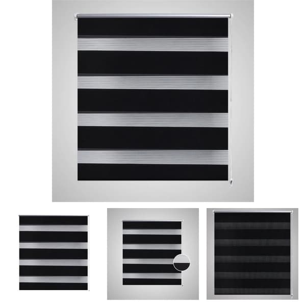 Rullegardin i zebradesign 80 x 150 cm sort -  Rullegardiner