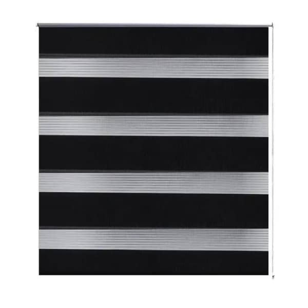 Rullgardiner & persienner - Rullgardin randig svart 70 x 120 cm transparent