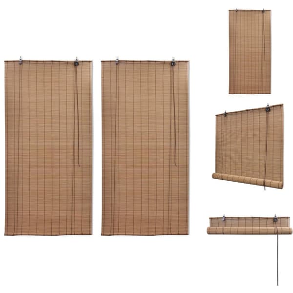 Rullgardiner & persienner - Living Rullgardin bambu 2 st 120 x 220 cm brun