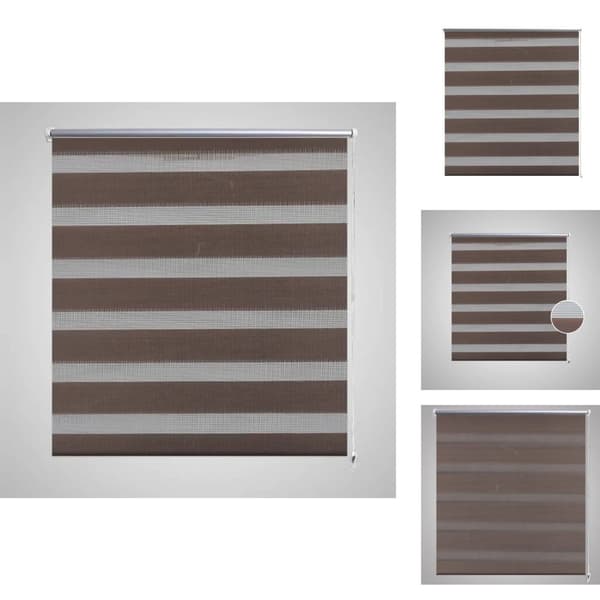 Rullgardiner & persienner - Rullgardin randig brun 80 x 150 cm transparent