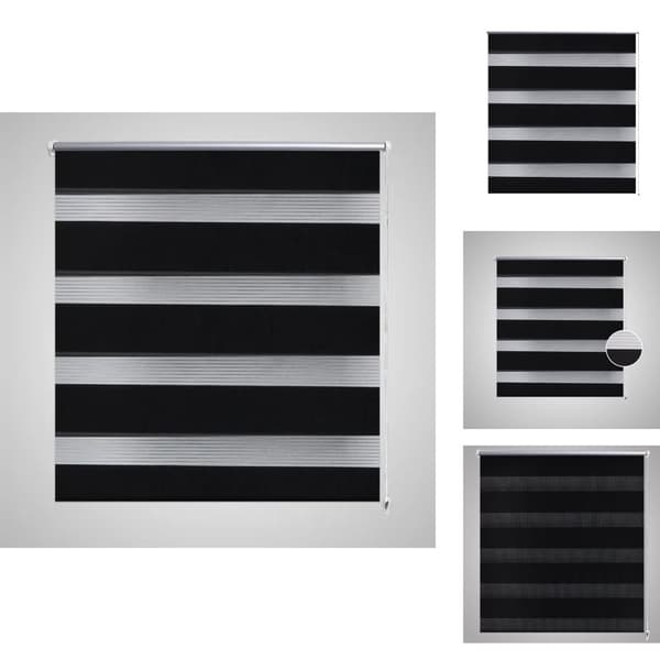 Rullgardiner & persienner - Rullgardin randig svart 60 x 100 cm transparent