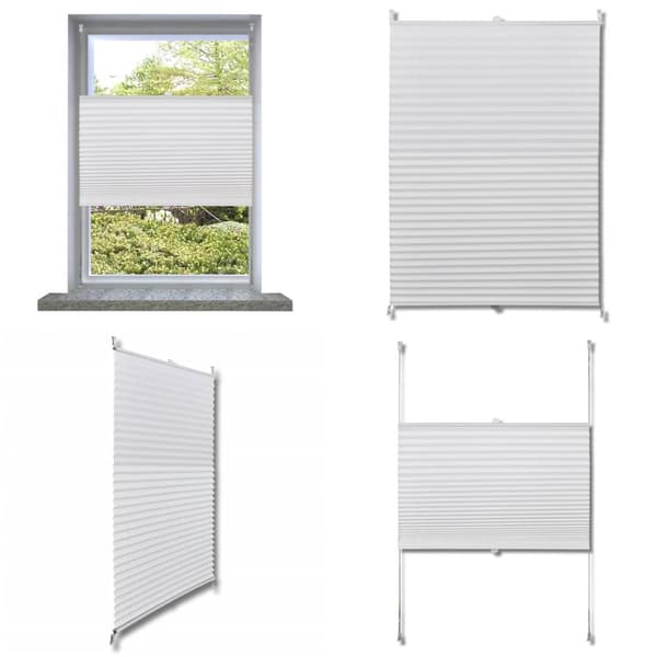 Plisségardiner 60 x 125 cm hvid - Plisseret Rullegardin - Plisserede Rullegardiner - Home & Living