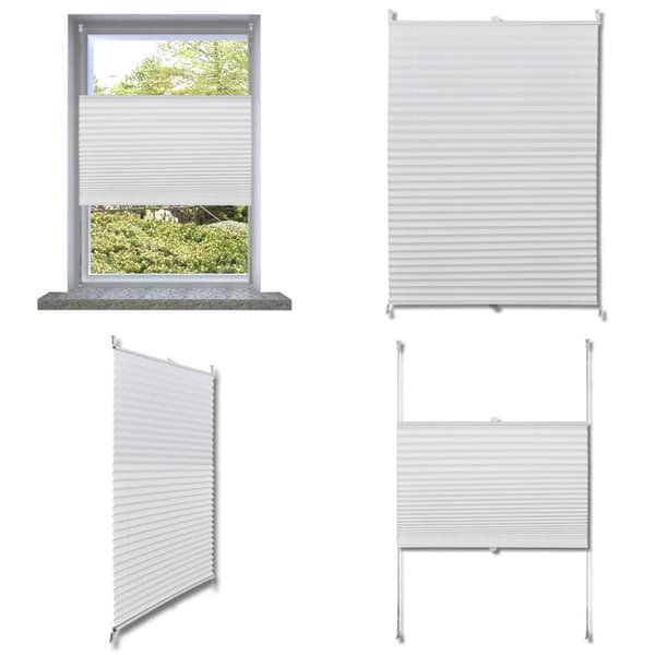 Plisse Kaihdin 50x125cm Valkoinen Laskosverhot -  - Home & Living