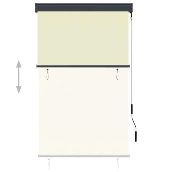 Rullgardin utomhus 100x250 cm gräddvit