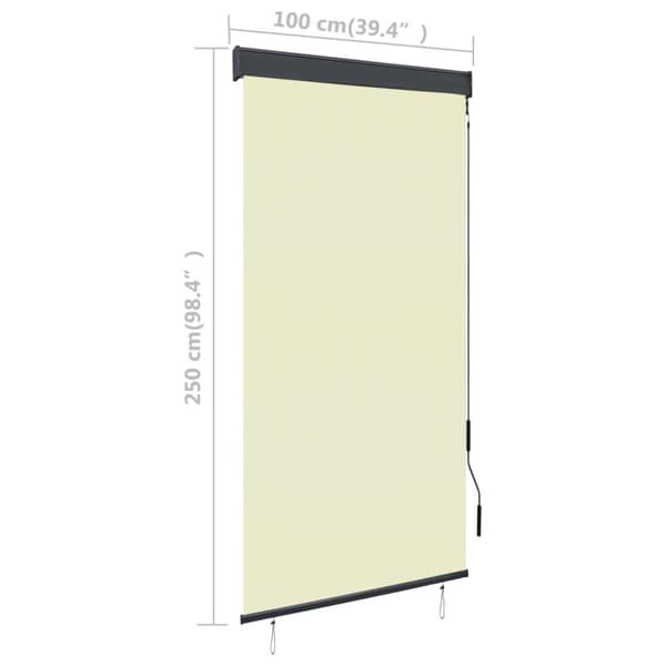 Rullgardin utomhus 100x250 cm gräddvit