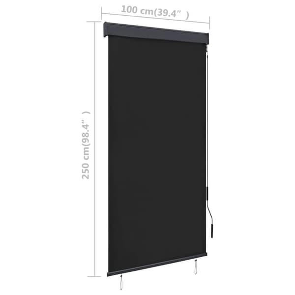 Rullgardin utomhus 100x250 cm antracit