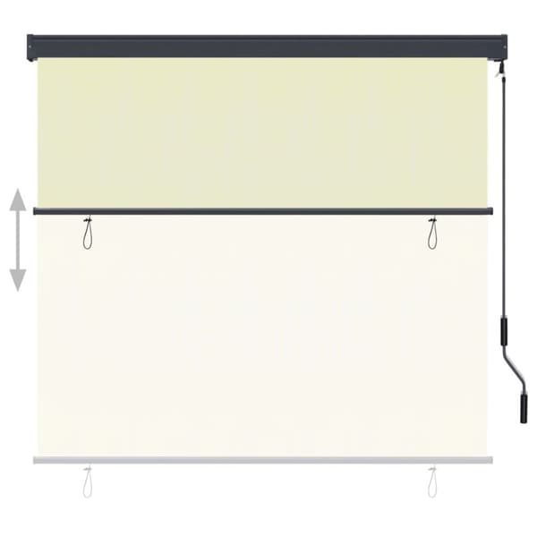 udendørs rullegardin 160x250 cm cremefarvet