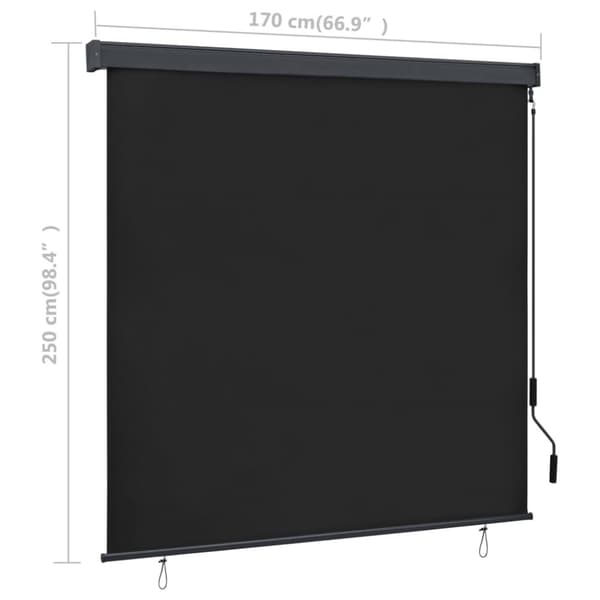 Rullgardin utomhus 170x250 cm antracit