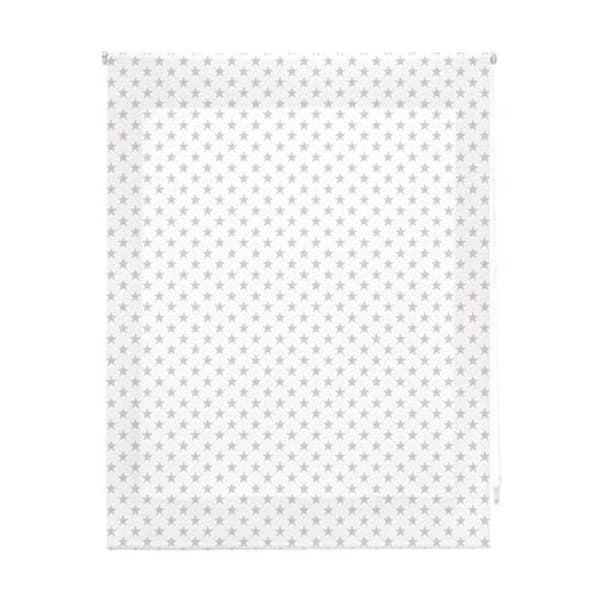 Butik Enrouleur - BLINDECOR - Storlek 160x250 - Vit med Grå Stjärnor - Ekologisk - Säker