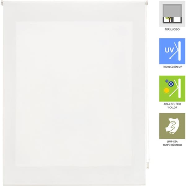 BLINDDECOR | Slät genomskinlig rullgardin 100 x 175 bredd i höjd – Mått persienntyg: 97 x 170 off-white