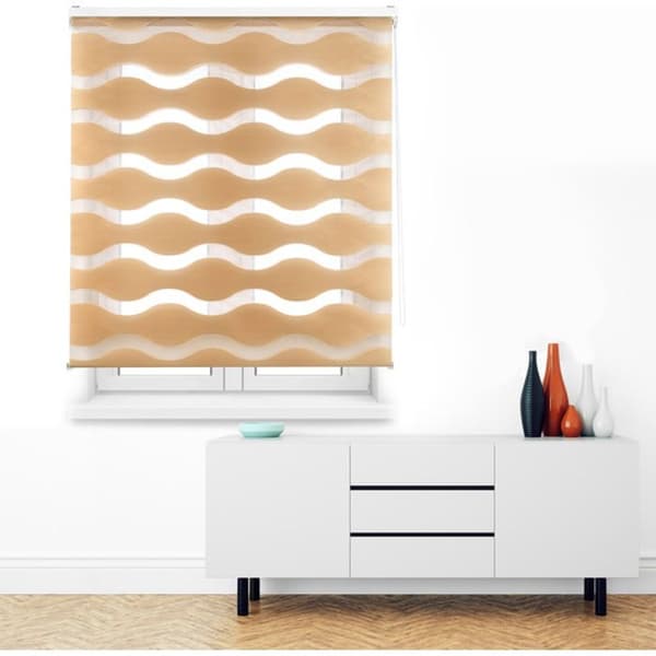 BLINDDECOR | Natt och dag Rullgardin 120x180 - Blind Tyg Mått: 117x175 - Beige Persienn