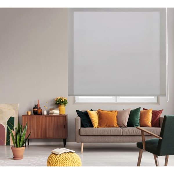 BLINDDECOR | Slät genomskinlig rullgardin 120 x 250 bredd i höjd – Mått persienntyg: 117 x 245 –: silver