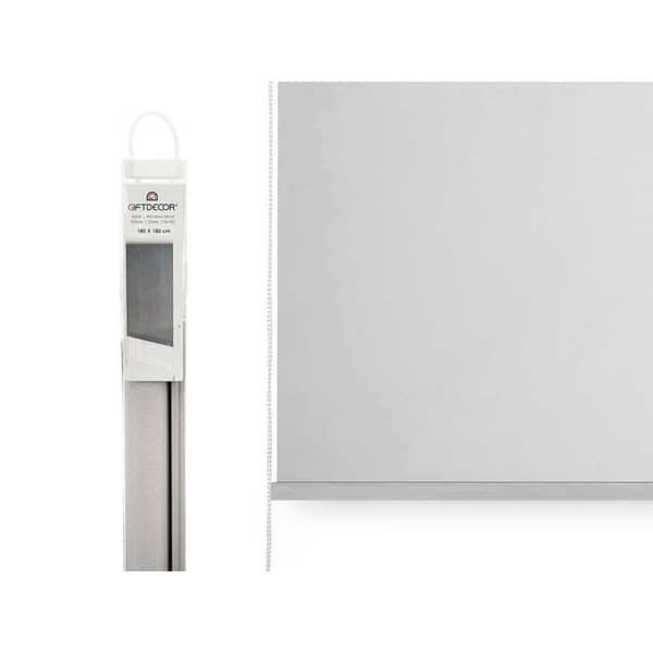 Rullegardiner 180 x 180 cm Hvid Klæde Plastik (6 enheder)