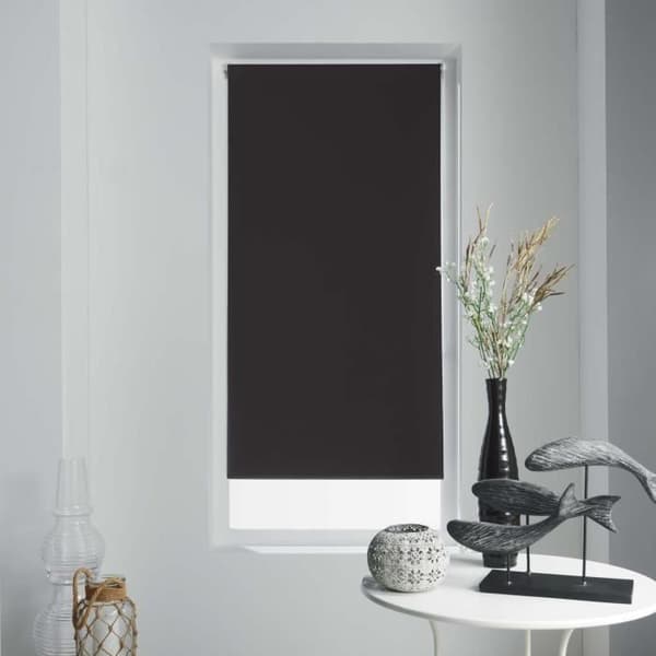 Vanlig och färgglad mörkläggningsrullgardin - Svart - 60 x 180 cm