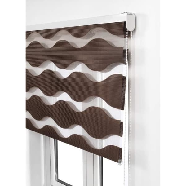 Blindecor Butik Dubbelväv, Dag/Natt, Brun, 100 x 180 cm (Bredd x Höjd) - 63184480