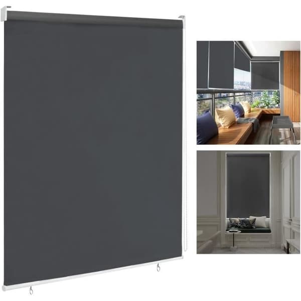 Utegardin för balkong - LARS360 - 100 x 240 cm - Solskydd - Antracit