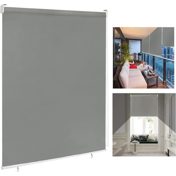 Utegardin för balkong - LARS360 - Solskydd - 180 x 140 cm - grå