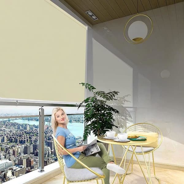 Lager för utomhus på balkong - LARS360 - 180 x 140 cm - Solskydd - beige