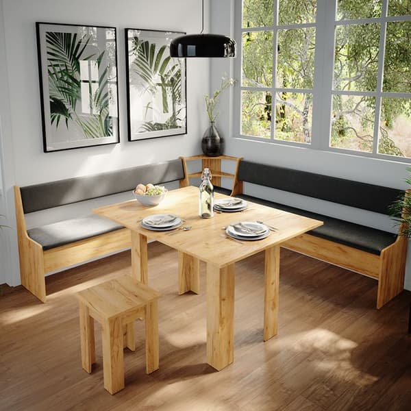 Vicco Roman hörnbord och bänkset, köksbänk, bänk med kista, matsalsbänk för matbord