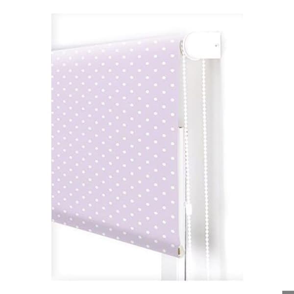 High-end rullgardin – Rullgardin storlek 140 x 250 – High-end lila rullgardin med vita fläckar | BLINDECOR