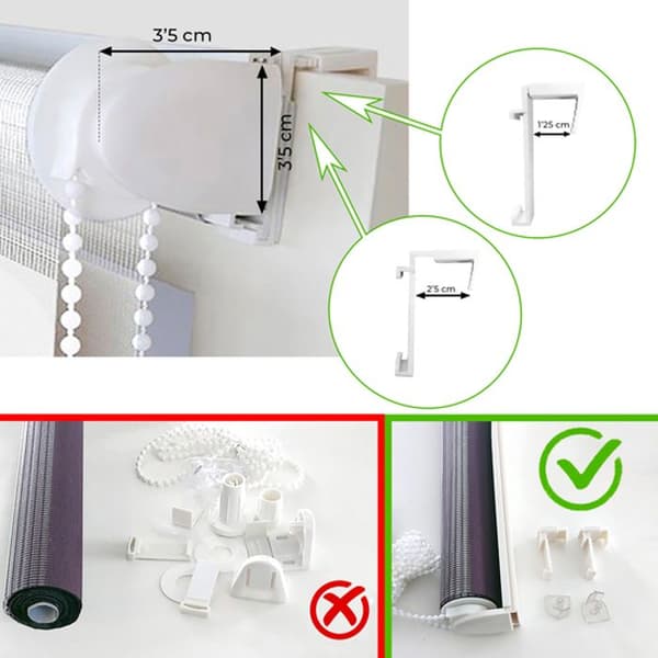 BLINDDECOR | EasyFix rullgardin UTAN VERKTYG - Mått persienn: 30x130 - Mått persienntyg: 27x125 - Vit persienn