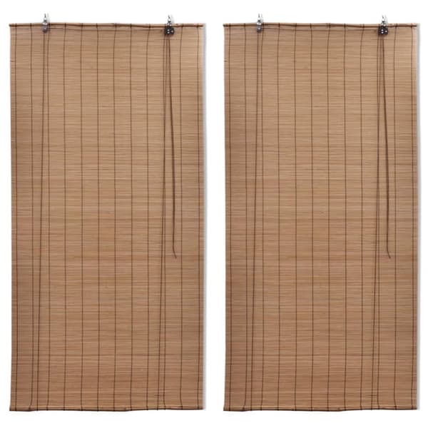 Rullgardin bambu 2 st 120 x 220 cm brun
