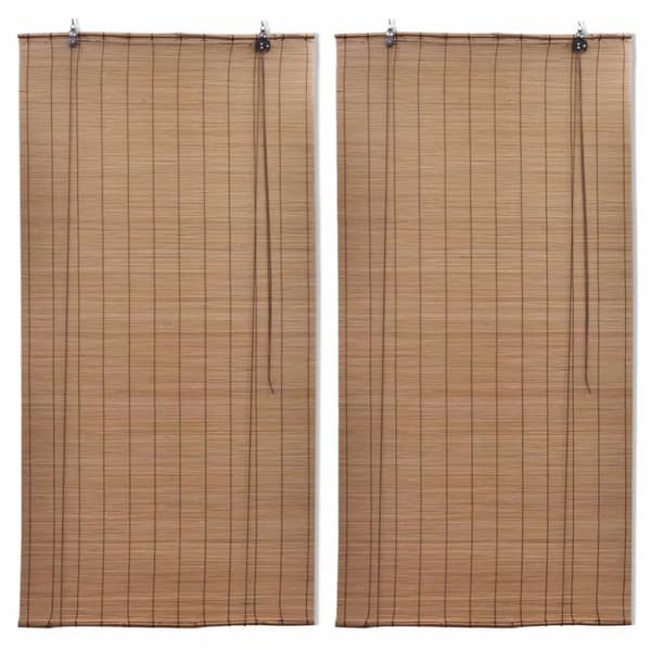 Rullgardin bambu 2 st 100 x 160 cm brun