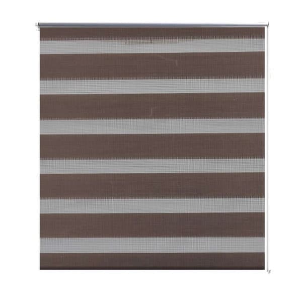 Rullgardin randig brun 120 x 175 cm transparent