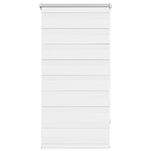 Rullgardin randig vit 80 x 150 cm transparent