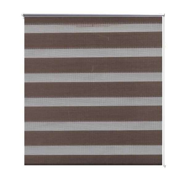 Rullgardin randig brun 100 x 175 cm transparent