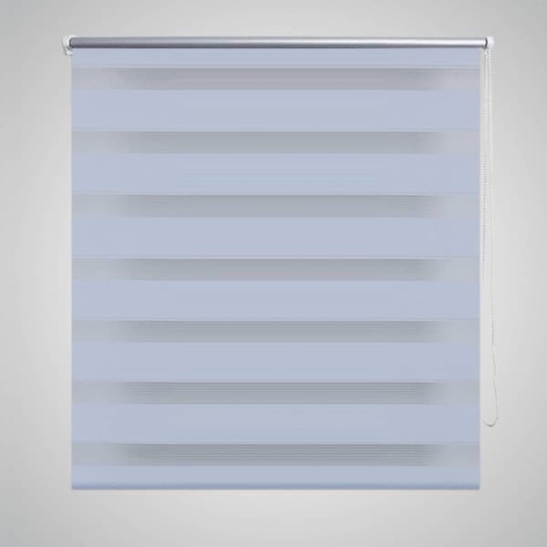 Rullgardin randig vit 90 x 150 cm transparent