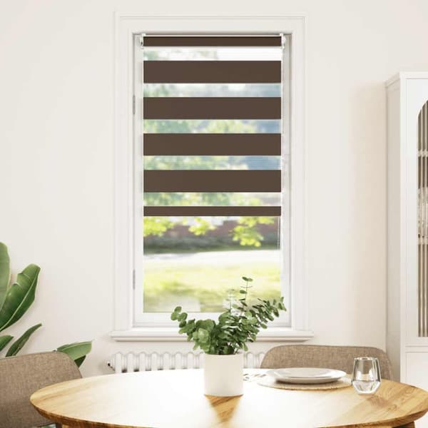 Rullgardin randig brun 40 x 100 cm transparent