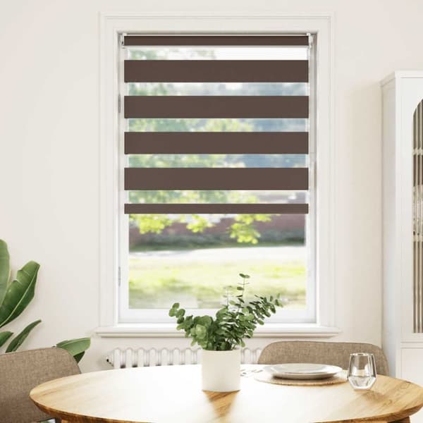 Rullgardin randig brun 50 x 100 cm transparent