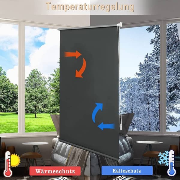 Rootz Blackout Rullgardin - Silver Thermal Coating - Värmeisolering - Enkel installation - 100 % polyester - 40-120 cm x 130/160/210 cm
