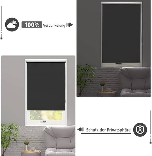Rootz Blackout Rullegardin - Termiske vinduesskærme - Lystætte skærme - Varmeisolering - 40-120 cm x 160/210 cm