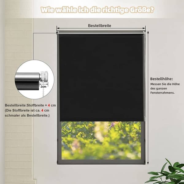 Rootz Blackout Rullegardin - Termiske vinduesskærme - Lystætte skærme - Varmeisolering - 40-120 cm x 160/210 cm