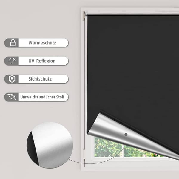 Rootz Blackout Rullegardin - Termiske vinduesskærme - Lystætte skærme - Varmeisolering - 40-120 cm x 160/210 cm