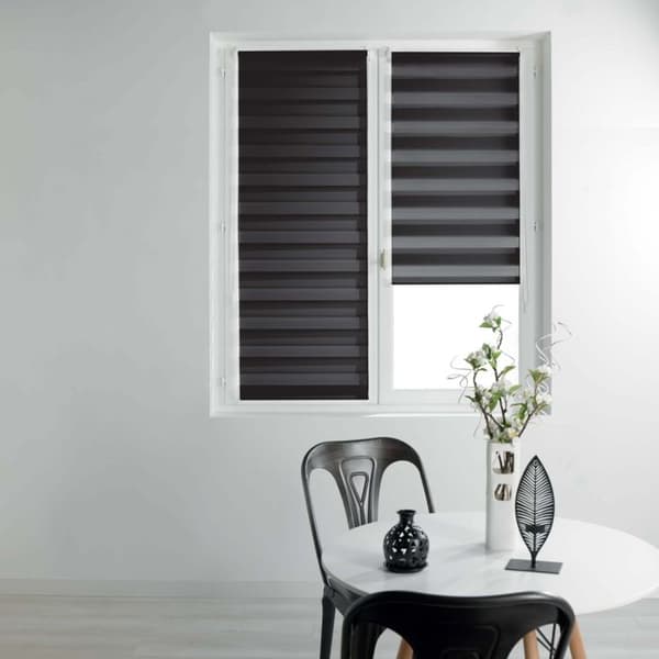 Dag- och nattrullgardin 60 x 90 cm polyester daynight Svart