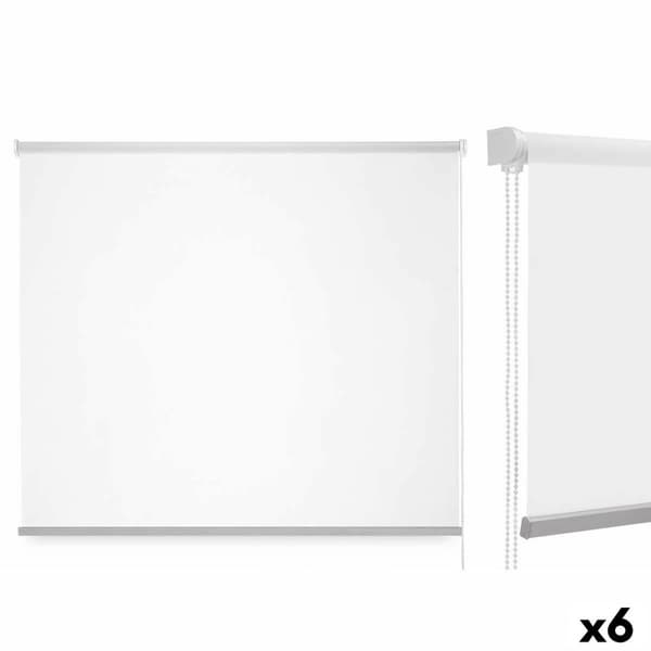 Rullpersienner 150 x 180 cm Vit Tyg Plast (6 antal)