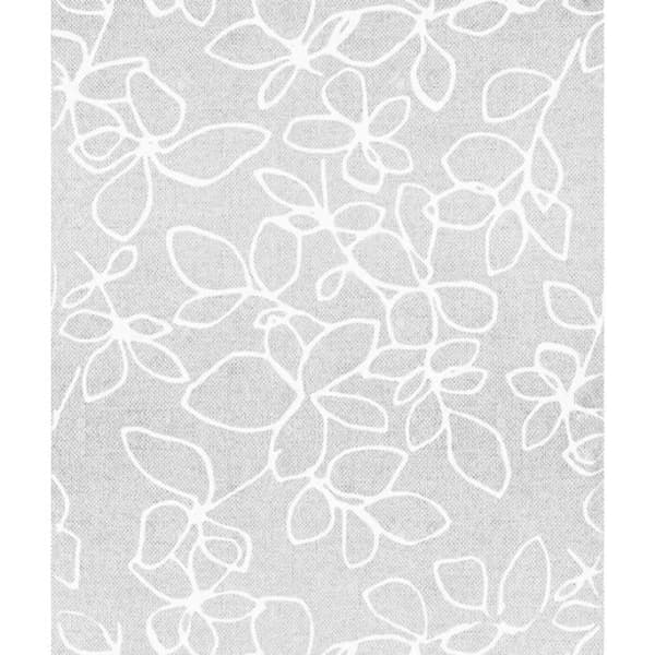 Butik Enrouleur - MADECOSTORE - Motiverade Kritblommor - Ljusgrå - L49 x H190cm - Tamsande