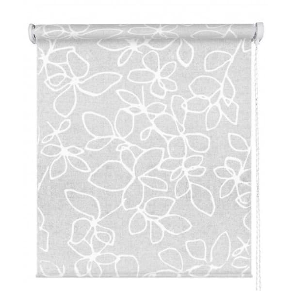 Butik Enrouleur - MADECOSTORE - Motiverade Kritblommor - Ljusgrå - L49 x H190cm - Tamsande