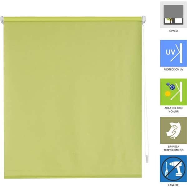 BLINDDECOR | Slät ogenomskinlig rullgardin EasyFix UTAN VERKTYG 67x180 - Blindtygsmått: 64x175 - Pistaschgrön rullgardin