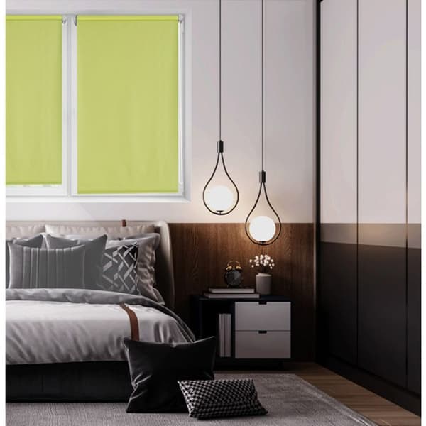 BLINDDECOR | Slät ogenomskinlig rullgardin EasyFix UTAN VERKTYG 67x180 - Blindtygsmått: 64x175 - Pistaschgrön rullgardin