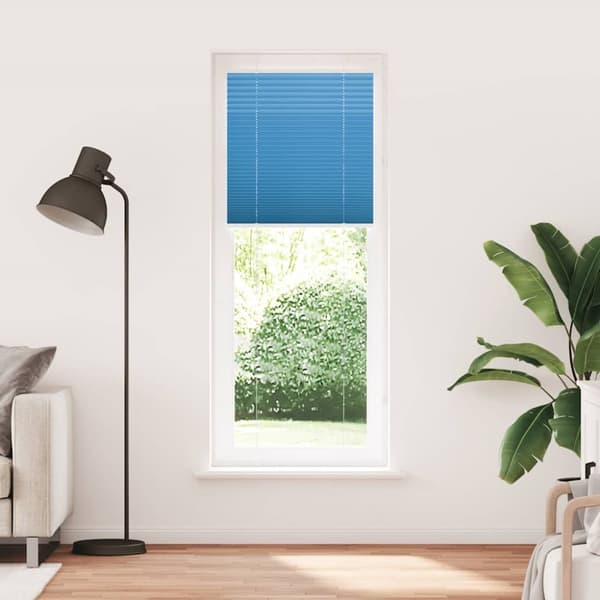 Plisserad persienn blå 75x200 cm tyg bredd 74,4 cm polyester